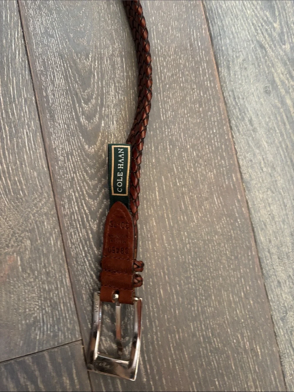 Cole Haan Braided Leather Belt in Brown
